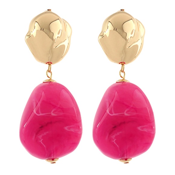 Organic Shape Dangle Earrings - Picture 3 of 4